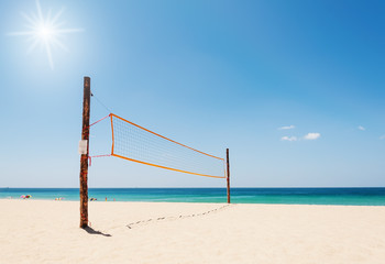Obraz na płótnie Canvas Volleyball net on the beach