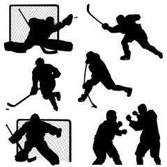 hockey players silhouettes