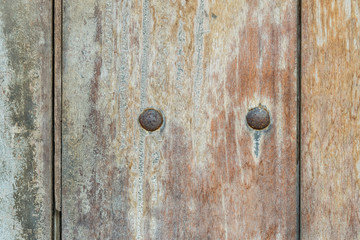 old wooden wall with rusted pin texture for background