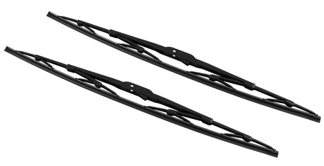 Pair of car wipers on white background