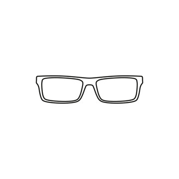 thin line glasses simple black vector icon