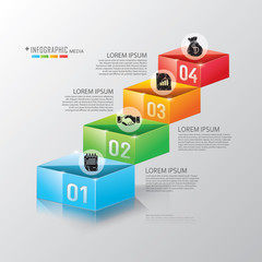 Modern business steps to success charts and graphs options 