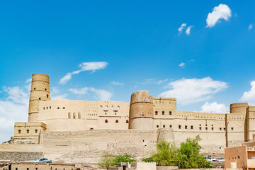 Fototapeta premium Bahla Fort in Ad Dakhiliyah, Oman. It is located about 40 km away from Nizwa and about 200 km from Muscat the capital. It has led to its designation as a UNESCO World Heritage Site in 1987.