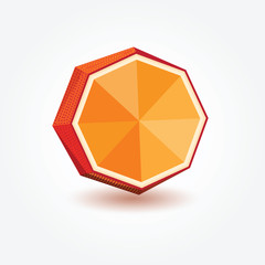Polygon orange, vector illustration.