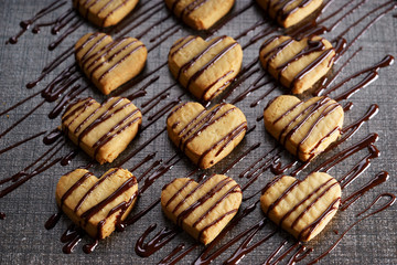 Heart shaped sugar cookies.