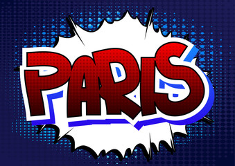 Paris - Comic book style word.