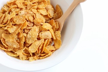 Corn Flakes on White Background