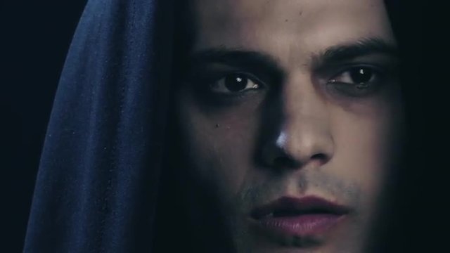 Closeup of elegant vampire