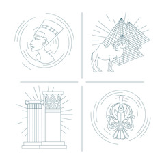 Vector set of symbols of Egypt