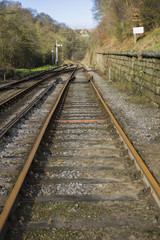 Fototapeta na wymiar View down an old railwway track