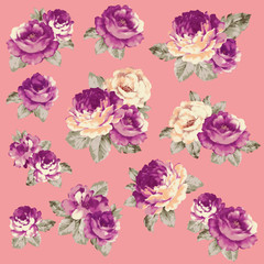 ロココ風の薔薇を素材に