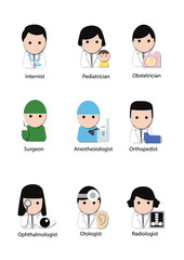 Hand drawing cute cartoon doctor