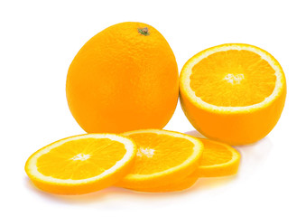 Orange fruit isolated on white background