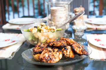 cottage dinner on the deck