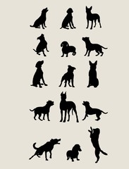 Dog Silhouettes , art vector design