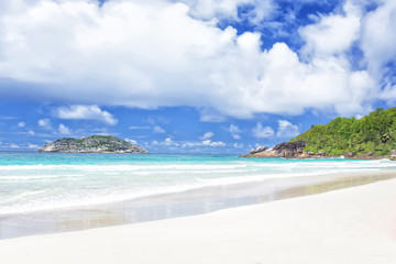 Beautiful white sand beach, the tropical sea