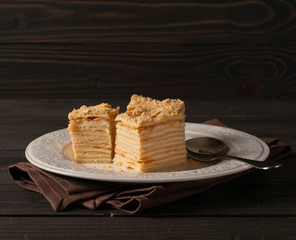 pieces of cake napoleon closeup