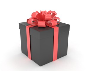 gift box with bows isolated on white