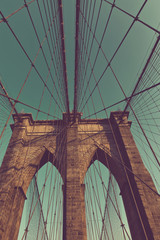 Arches and Wires of Historic Brooklyn Bridge