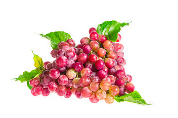 red grapes isolated on white background
