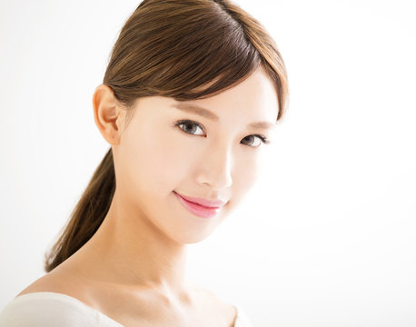  closeup beautiful young asian  woman  face
