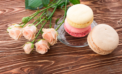 rose flower on wood background
