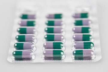 Medicine pills in package isolated