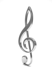 treble clef 3d on white