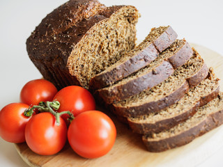 Bread and red tomatoes