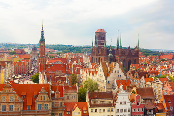 Obraz premium Colorful Cityscape of Gdansk in Poland