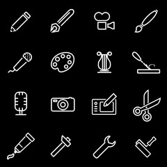Vector line art tool icon set
