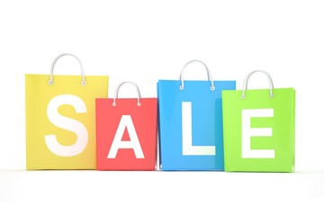 sale written on shopping bag
