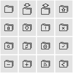 Vector line folder icon set
