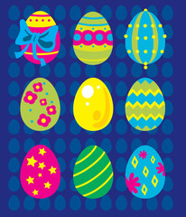 Happy Easter. Easter egg, easter background. Set of Easter egg icon.
