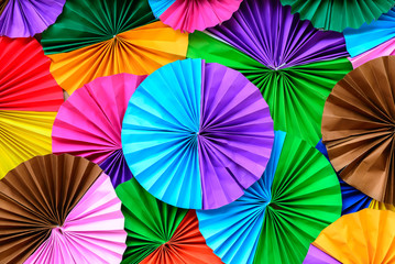 Fototapeta na wymiar Colorful paper folding abstract pattern for background.