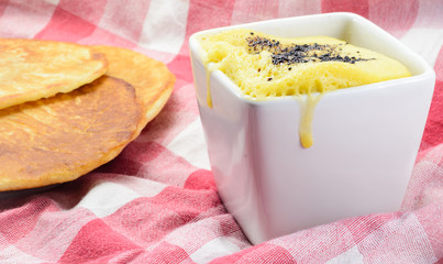 butter cake and pancakes