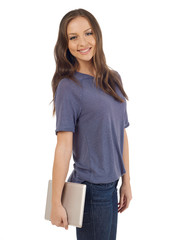 Obraz premium Woman with tablet