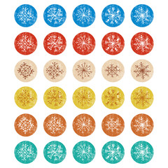 sketch snowflakes on a white background. vector