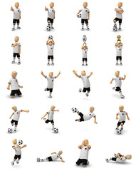 Deutsche Fußballer, große Sammlung, 20 verschiedene Posen mit dem Ball und Pokal