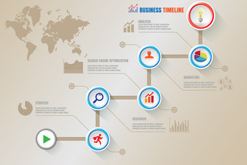 Obraz premium Design template: Creative business timeline, Vector Illustration