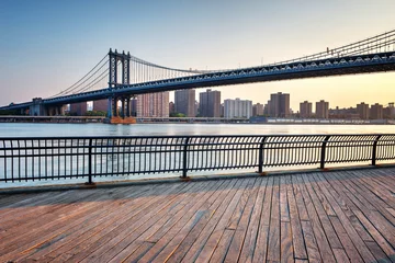 Türaufkleber New York Manhattan Hängebrücke über den East River