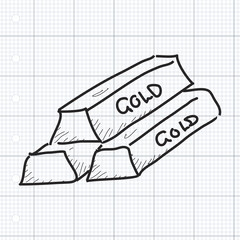Simple doodle of a stack of gold bars
