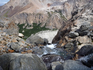 stream in los glaciares park in patagonia in argentina