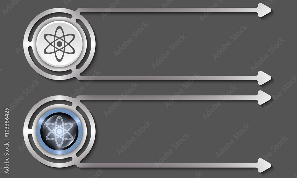Poster silver abstract boxes for your text and science symbol