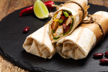 Burritos wraps with chicken