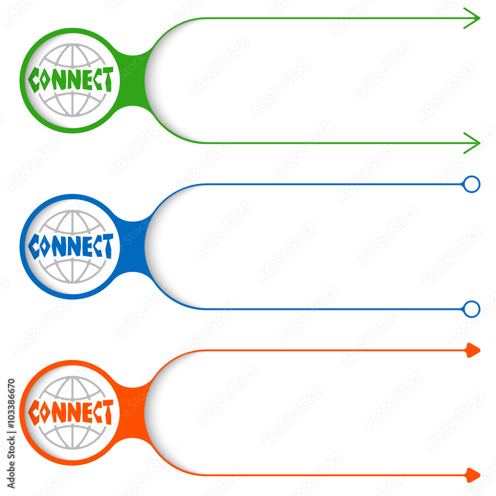 Poster three vector frames for your text and globe icon