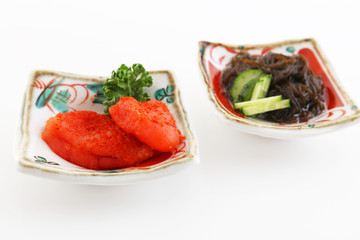 辛子明太子とモズク