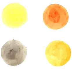 Watercolor circle brushstrokes for design. Vector illustration