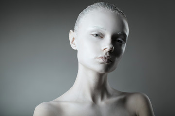 beautiful girl fashion studio portrait