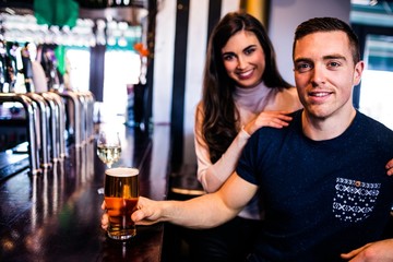 Cute couple having a drink